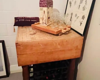 Butcher block table.