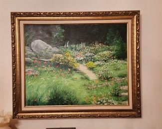 Vintage Scenic Oil Painting by Prude 1991