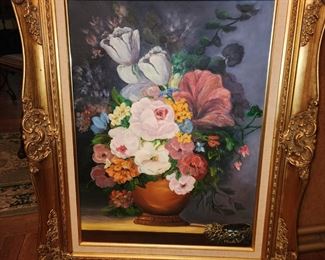 Vintage Floral Oil Painting 
