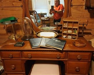 Vintage Maple Vanity with Stool