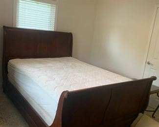 #1	Queen wood sleigh bed frame  no mattress 	 $175.00 			
