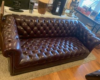 #2	Burgandy Button Back w/nailhead trim Sofa - 78" Long	 $175.00 			
