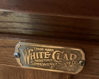 #26	White Clad Simmons hardware Repro Ice Box on Stand rolling w/tile top - 24x24x37	 $125.00 			
