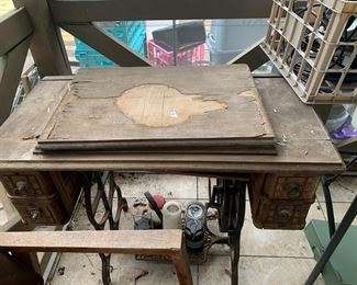 #60	Singer Treadle Cabinet (as is Wood outside) w/Machine	 $45.00 			
