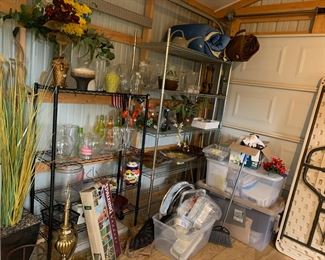 #80	stainless Metal 4 Shelf Rack   46x14x54	 $120.00 			
#81	Black Metal Base w Round beveled Glass Top - 30x24	 $40.00 	
