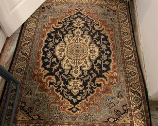 #101	oriental rug with blue coral machine 3'9x6	 $75.00 			

