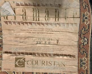 #101	oriental rug with blue coral machine 3'9x6	 $75.00 			
