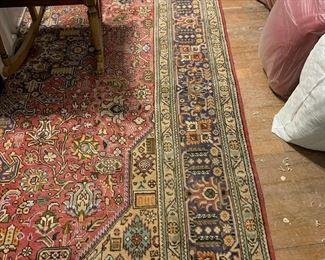#103	handknoted blue rose green oriental rug 6'3" x 10 ft	 $175.00 			
