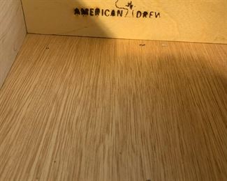 #106	American drew dresser with 8 drawers as is finish 68x19x36	 $125.00 			
