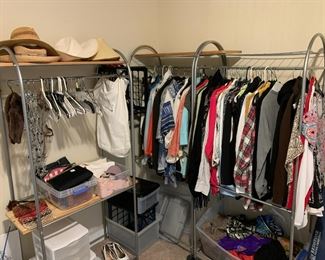 #114	metal hanging rack with curve top and shelf 30x18x69	 $30.00 			
#115	metal hanging rack with curve top and shelf 30x18x69	 $30.00 			
#116	metal hanging rack with curve top and shelf 30x18x69	 $30.00 			
#117	metal hanging rack with curve top and shelf 30x18x69	 $30.00 			
