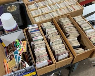 Baseball and football collector cards 