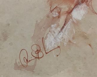 Original artwork, frame and concealed hiding place (Mixed media on paper) by Antonio Maria Blanco.  Purchased directly from the artist in 1988.  