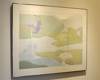 Serigraph by Kenzo Okado - 1977 - Boat  --  Limited edition 37/150   Size:  32" x 38"