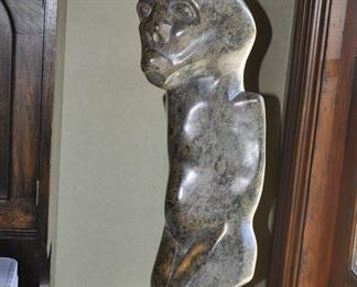 Tengenenge - Kneeling Man - 23" tall from Zimbabwe Circa 1980's