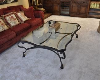 Custom made Iron & glass designer coffee table