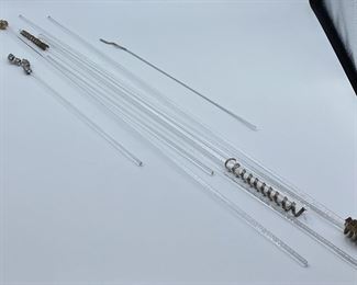Clear Glass Sticks Rods with Metal Spirals