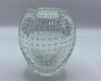 Josh Simpson Clear Vase SIGNED 