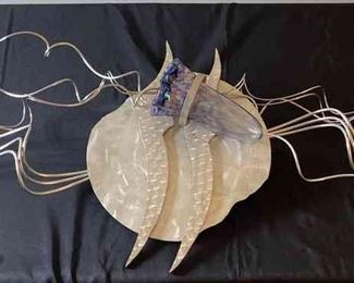 Loretta Eby Jeff Jackson Metal Sculpture with Glass Vase