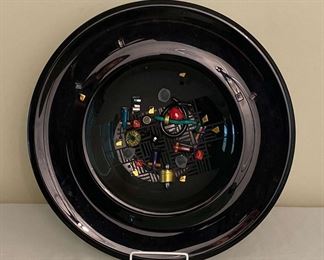 Large Black Plate by D. Lumi 1997 SIGNED 