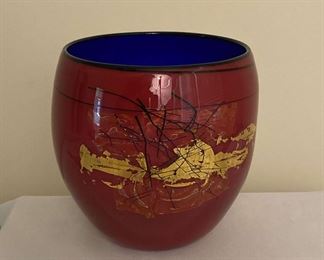 Red Blue Bowl by Gary Zack