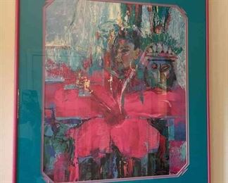 Woman in Pink and Green