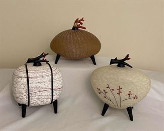 Three Art Glass Lamps