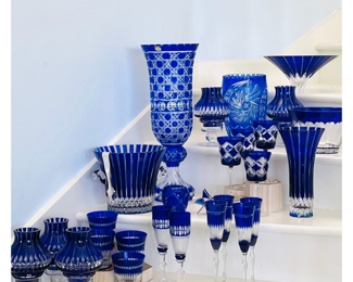 Ajka Crystal and Polish crystal, Cobalt cut to Clear
Bohemian Glass