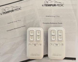 Tempurpedic Ergo Plus remotes and booklets