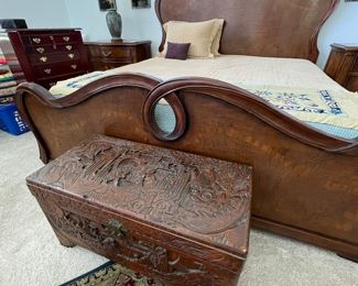 Intricately carved Antique Asian Tea chest in Rosewood.