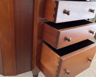Detail pic, Martha Washington Sewing cabinet in Cherry with Acorn knobs