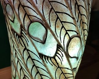 Detail of Peacock lamp