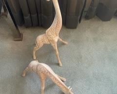 Pair of carved giraffes