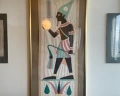 Framed Egyptian applique textile