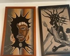 Sand paintings probably from Senegal or Mali