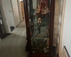 Curio cabinet 1 wood, glass  light