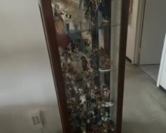 Curio cabinet 2 wood, glass  light