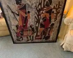 Framed batik fabric picture