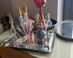 Tray and perfume bottles