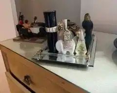 Tray with perfume bottles