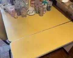 Retro table w/2 extensions & 4 chairs