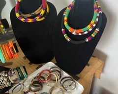Zulu necklaces and lots of bracelets