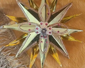 Vintage Gold Tree Skirt and Star