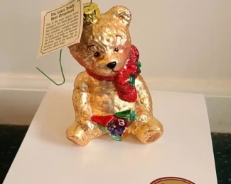 VM Glass Teddy Bear Ornament