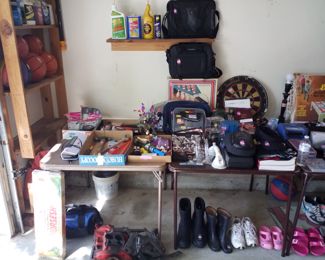 Dart board, shoes, bags and more