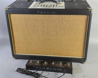 Tech 21 Trademark 120 2x12 Stereo Combo With 3 Channels, Powers On, And Trademark 120 Channel Board With Amp Cord