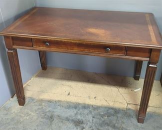 Office Desk With Inlaid Style Top, Drawer With Latched Front That Can Be Dropped For Keyboard Tray, 30" H x 48" W x 28" D