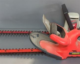 Black & Decker Hedge Hog Cordless Hedge Trimmer With Battery, And Sears 18" Electric Hedge Trimmer Model 315.81349