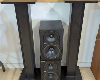 Mackie HR824 Speakers, Qty 2, And Speaker Stands