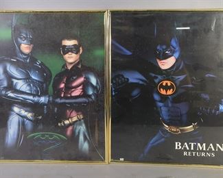 Batman Pictures Framed Under Glass, Including Batman Returns And Batman And Robin, 16" Wide x 20" Tall