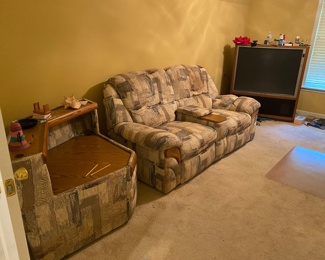 Couch  with recliner chairs. And matching table